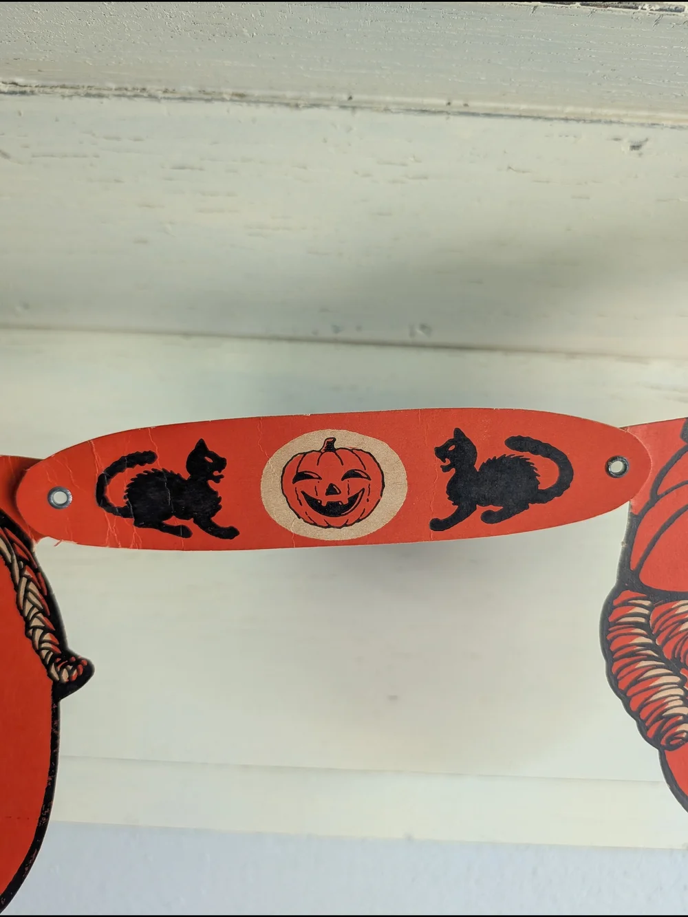 Rare Vtg 1930-40s Family Of Jack-o'-lanterns Garland